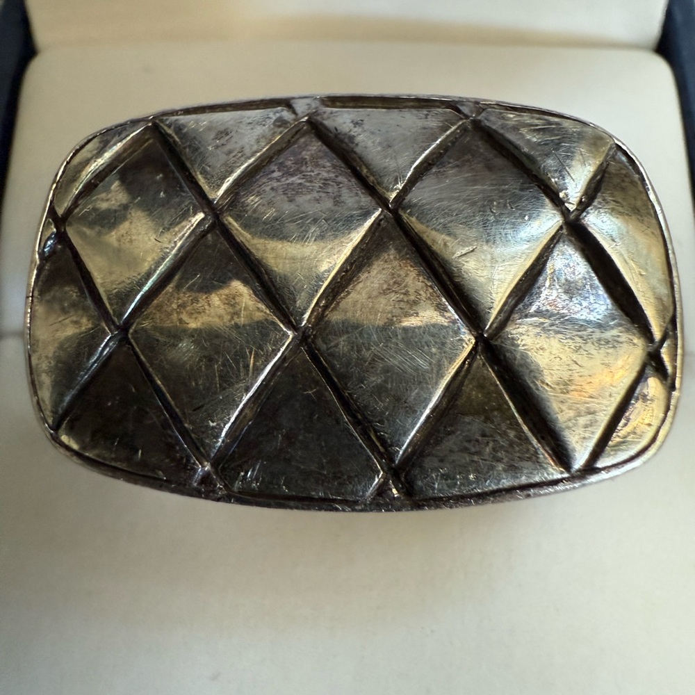 John Hardy Silver Diamond Pattern Ring - image 1